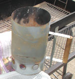 Full view of a chimney charcoal starter